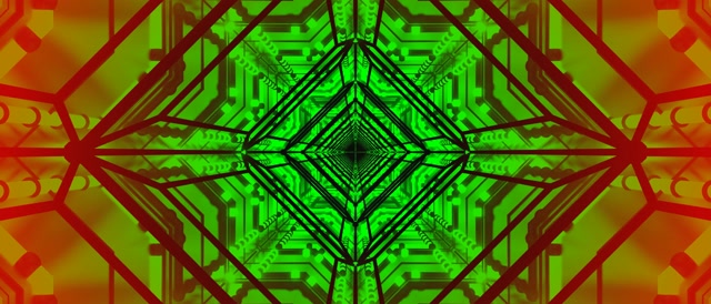 그린 레드 네온 터널 화면보호기 21:9 울트라와이드 60fps VJ Loop PC 노트북