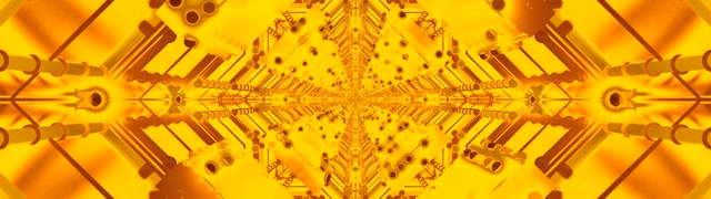 황금색 네온 터널 스크린세이버 32:9 슈퍼 울트라와이드 60fps VJ Loop PC 노트북