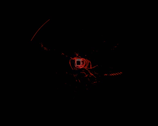 빨간색 네온 터널 화면보호기 5:4 산업용 60fps VJ Loop PC 노트북