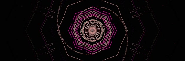 네온 터널 팔각형 소용돌이 VJ Loop 3:1 Triple Wide 60fps 화면보호기