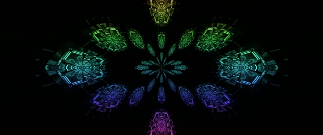 네온 터널 만화경 프랙털 폭발 VJ Loop 2.39:1 Cinemascope 60fps 화면보호기