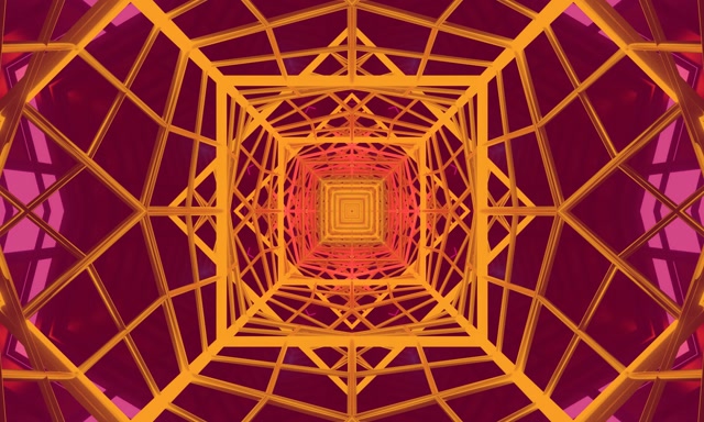 Neon Tunnel Pulsating Square Vortex 5:3 Wide 60fps VJ Loop Screensaver