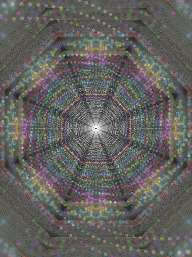 Neon Tunnel Pulsating Octagon Grid 3:4 iPad Portrait 60fps VJ Loop Screensaver