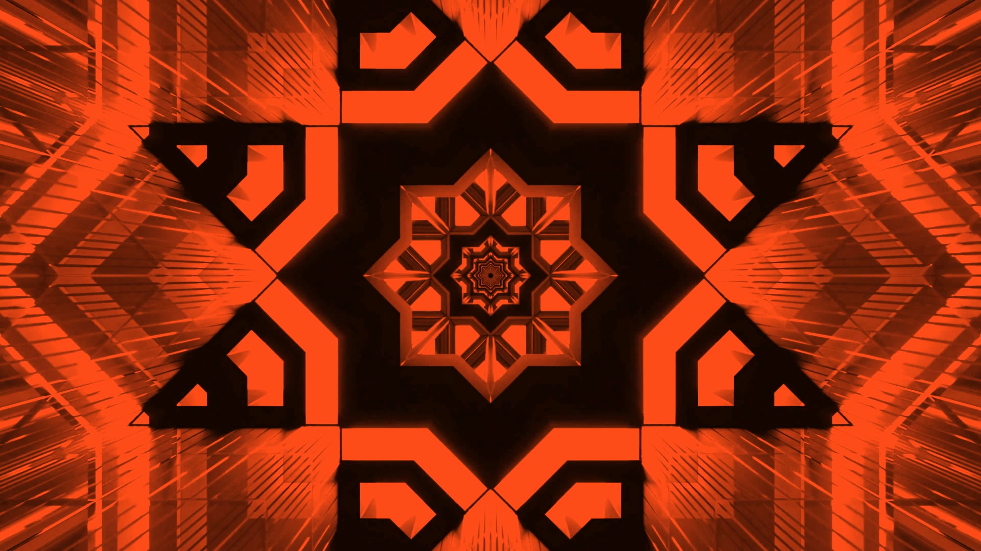 Oranžinis Geometrinis Neoninis Tunelis Ekrano užsklanda 4K UHD 60fps Vj Loop