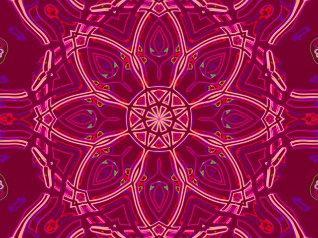 Neon Tunelis Kaleidoskopas Mandala 4:3 Klasikinis 60fps Ekrano Užsklanda VJ Loop