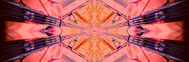 Neon Tunelis Kaleidoskopas Deimanto Sprogimas VJLoops 3:1 Trigubai Platus 60fps Ekrano Užsklanda