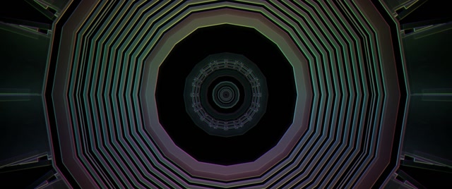 Pulsating Octagon Neon Tunnel VJ Loop 2.39:1 Cinemascope 60fps Screensaver