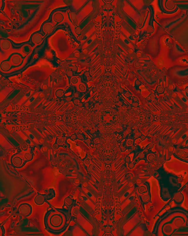 Raudonas Fraktalas Kaleidoskopas Neon Tunelis VJ Loop 4:5 Instagram 60fps Ekrano Užsklanda
