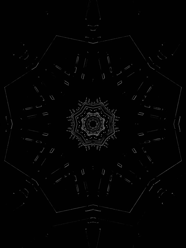 Neon Tunelis Penkiakampio Kaleidoskopas VJLoops 3:4 iPad Portrait 60fps Ekrano Užsklanda