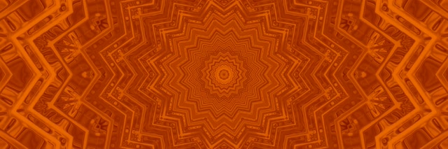 Neon Tunelis Oranžinės Žvaigždės Kaleidoskopas 3:1 Triple Wide 60fps Ekrano užsklanda VJ Loop