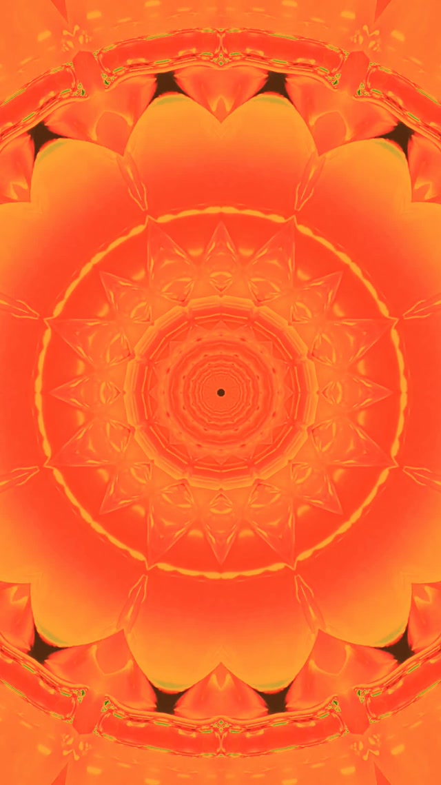 Oranžinis neon tunelis mandala 60fps 9:16 įrašai ekrano užsklanda PC VJ ciklas