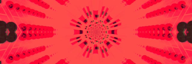 Neon Tunnel Red Kaleidoscope Burst VJ Loop 3:1 Triple Wide 60fps Screensaver