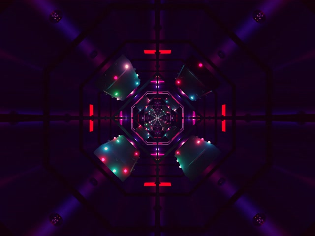 Neon Tunelis Ekrano užsklanda 4:3 Klasikinis 60fps Violetinė Raudona VJ Loop PC