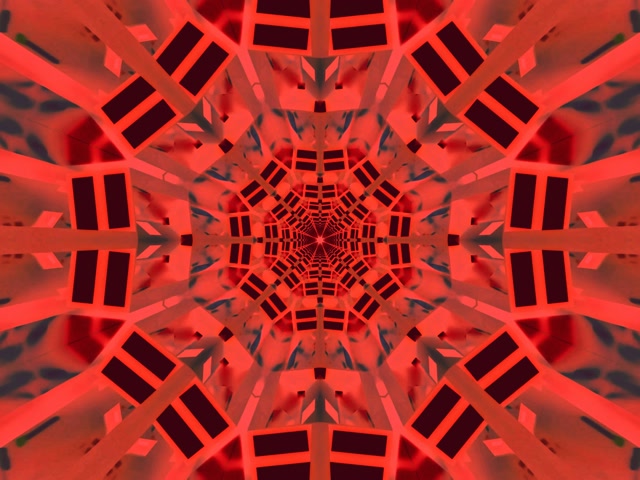 VJLoops Neon Tunelis Raudonas Kaleidoskopas Sprogimas 4:3 klasikinis 60fps Ekrano Užsklanda