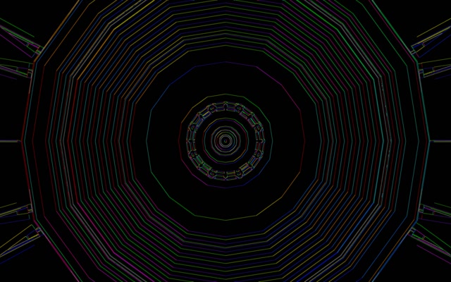 Neoninis Tunelis Vaivorykštės Aštuonkampio Sūkurys Vj Loop 16:10 Macbook 60fps Ekrano užsklanda