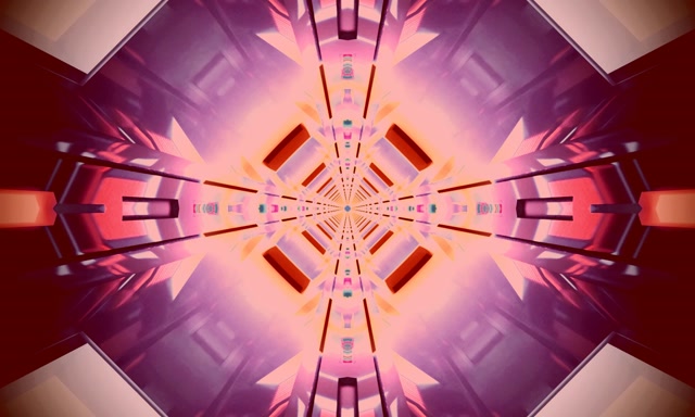 Neon tunelis kaleidoskopo žvaigždės sprogimas VJ ciklas 5:3 platus 60fps ekrano užsklanda