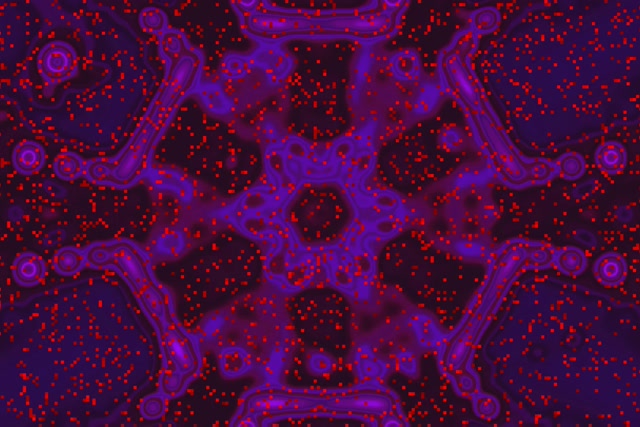 Neoninis Tunelis Violetinis Raudonas Pikselių Labirintas VJ Loop 3:2 Surface 60fps Ekrano užsklanda