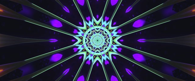 Neon Tunelis Kaleidoskopas Violetinė Žydra Ekrano Užsklanda 60fps 2.39:1 Cinemascope VJ Loop