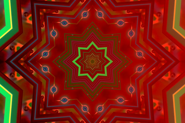 Raudonas Žalias Žvaigždė Neon Tunelis Ekrano Užsklanda 3:2 Surface 60fps VJ Loop