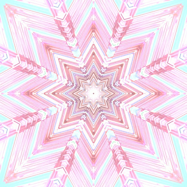 Neoninės Šviesos Tunelis Žvaigždė Kaleidoskopas Rožinis VJ Loop 1:1 Square 60fps Ekrano Užsklanda