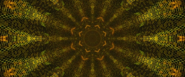 Neon Tunelis Aukso Kaleidoskopas VJLoops 2.39:1 Cinemascope 60fps Ekrano Užsklanda