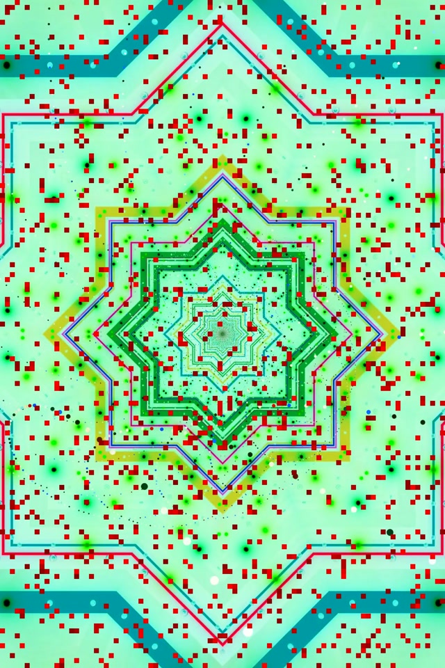 Neono Tunelis Žvaigždės Mandala 2:3 Photo Portrait 60fps Ekrano užsklanda VJ Loop