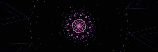 Neon Tunnel Purple Kaleidoscope Mandala Vj Loop 3:1 Triple Wide 60fps Screensaver