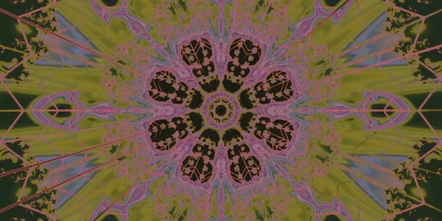 Neono Tunelio Kaleidoskopo Mandala VJ Loop 2:1 Univisium 60fps Ekrano Užsklanda