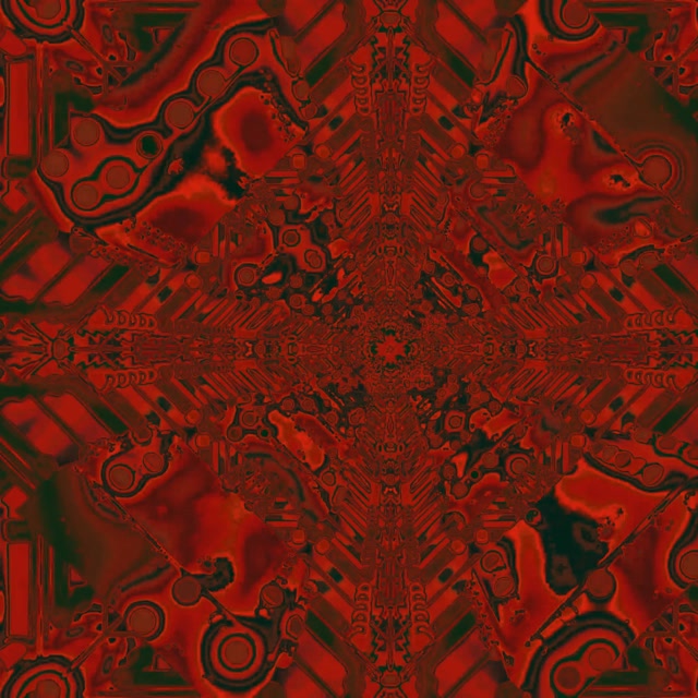 Raudonas Fraktalas Kaleidoskopas Neon Tunelis VJ Loop 1:1 Kvadratinis 60fps Ekrano Užsklanda