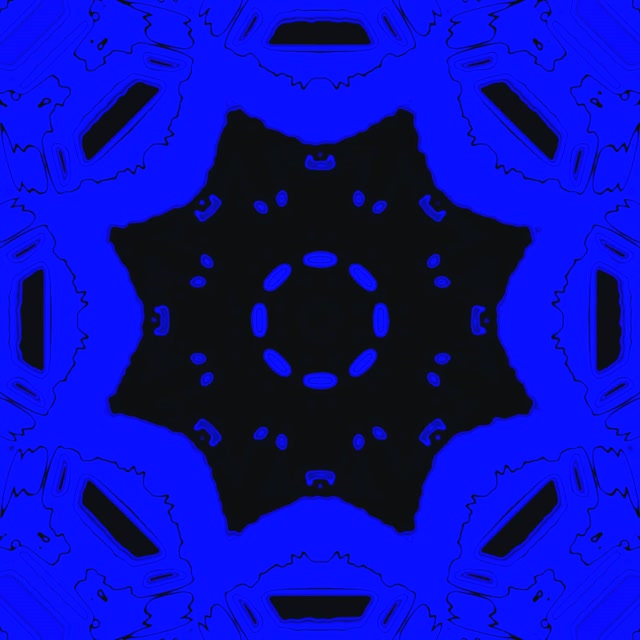 Mėlyna juoda žvaigždė neon tunelis ekrano užsklanda 1:1 kvadratas 60fps VJ loop