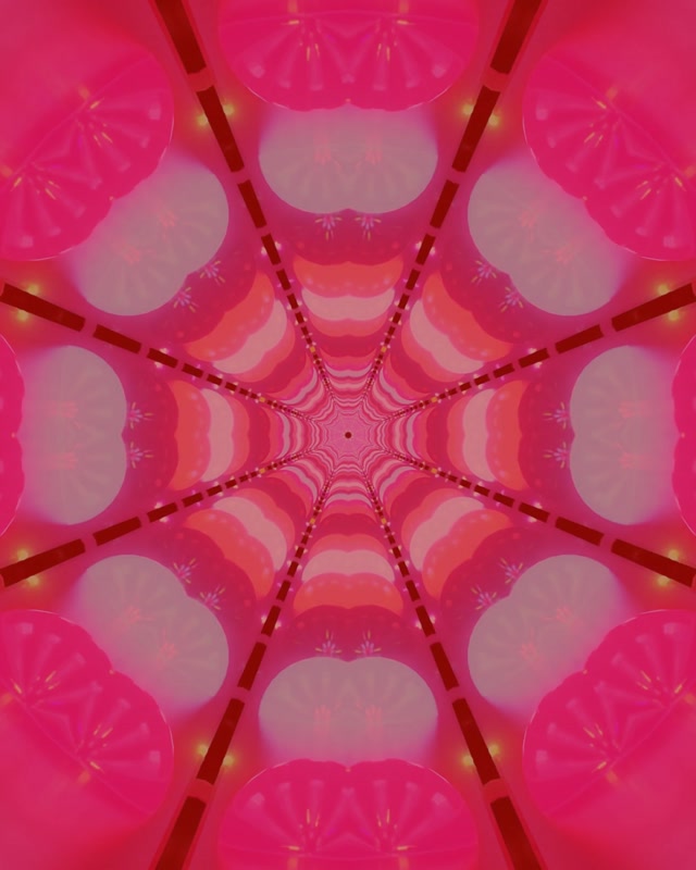 Raudonas neono tunelis voratinklio kaleidoskopas VJ Loop 4:5 Instagram 60fps ekrano užraktis