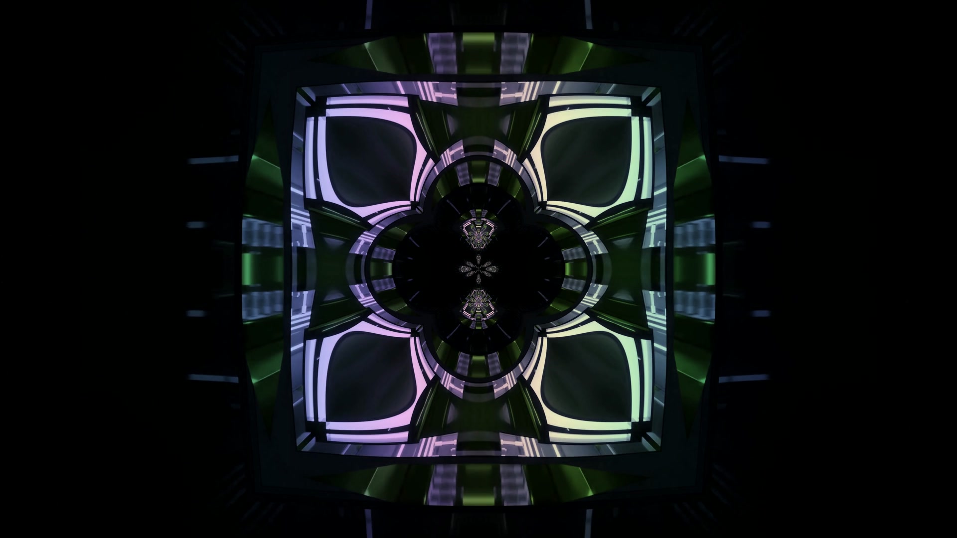 Green Purple Neon Tunnel 4K UHD 60FPS VJ Animation Screensaver