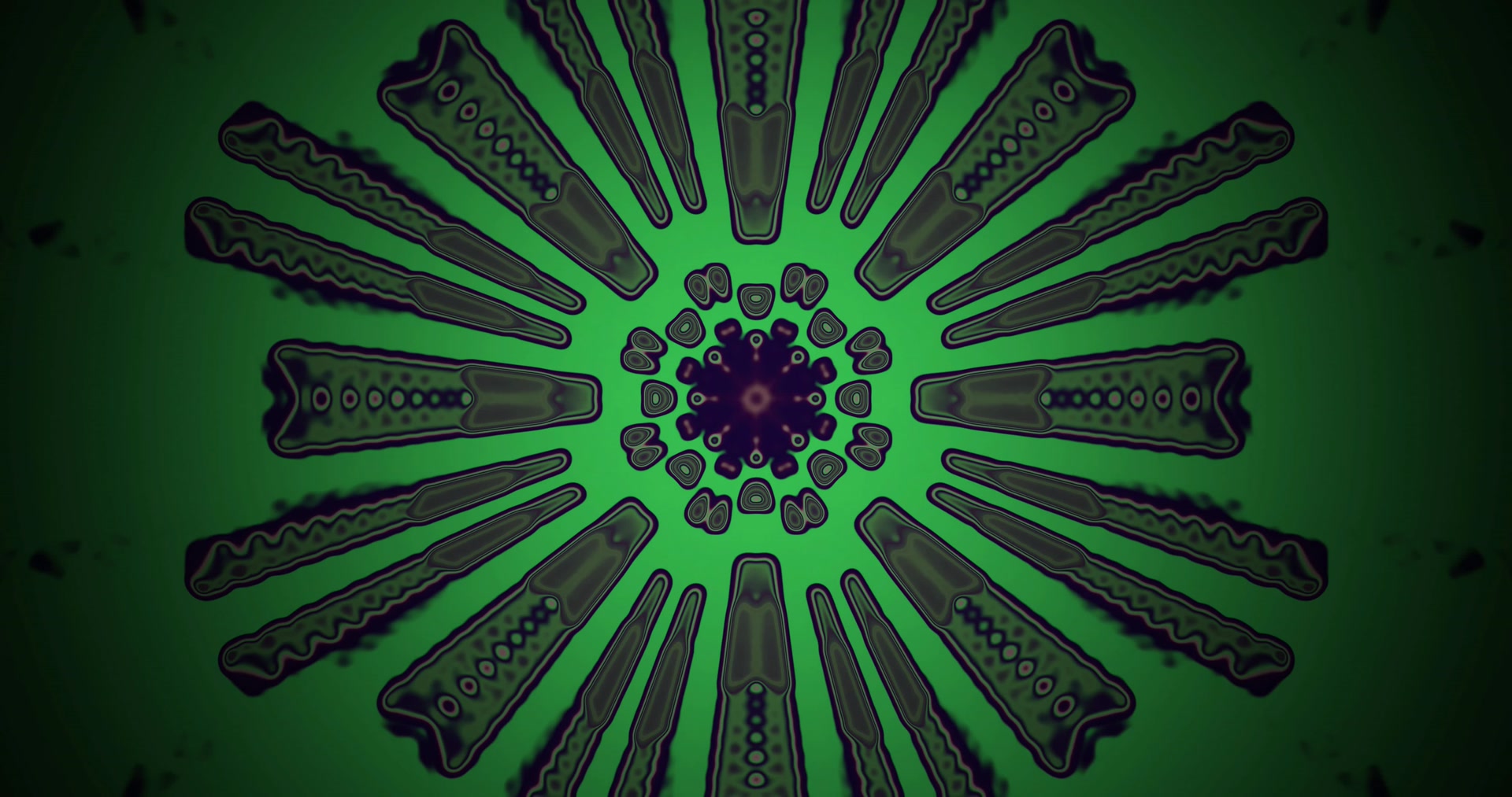 Zaļš Neona Tunelis Mandala Ekrānsaudzētājs 4K UHD 60fps Vj Loop