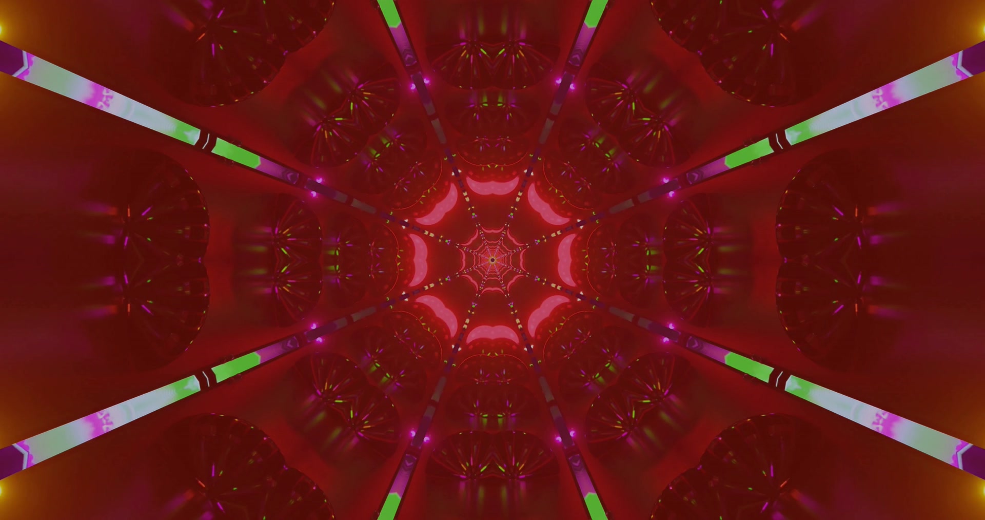 Crimson Neon Tunnel Spider Web 4K UHD 60fps screensaver Live wallpaper