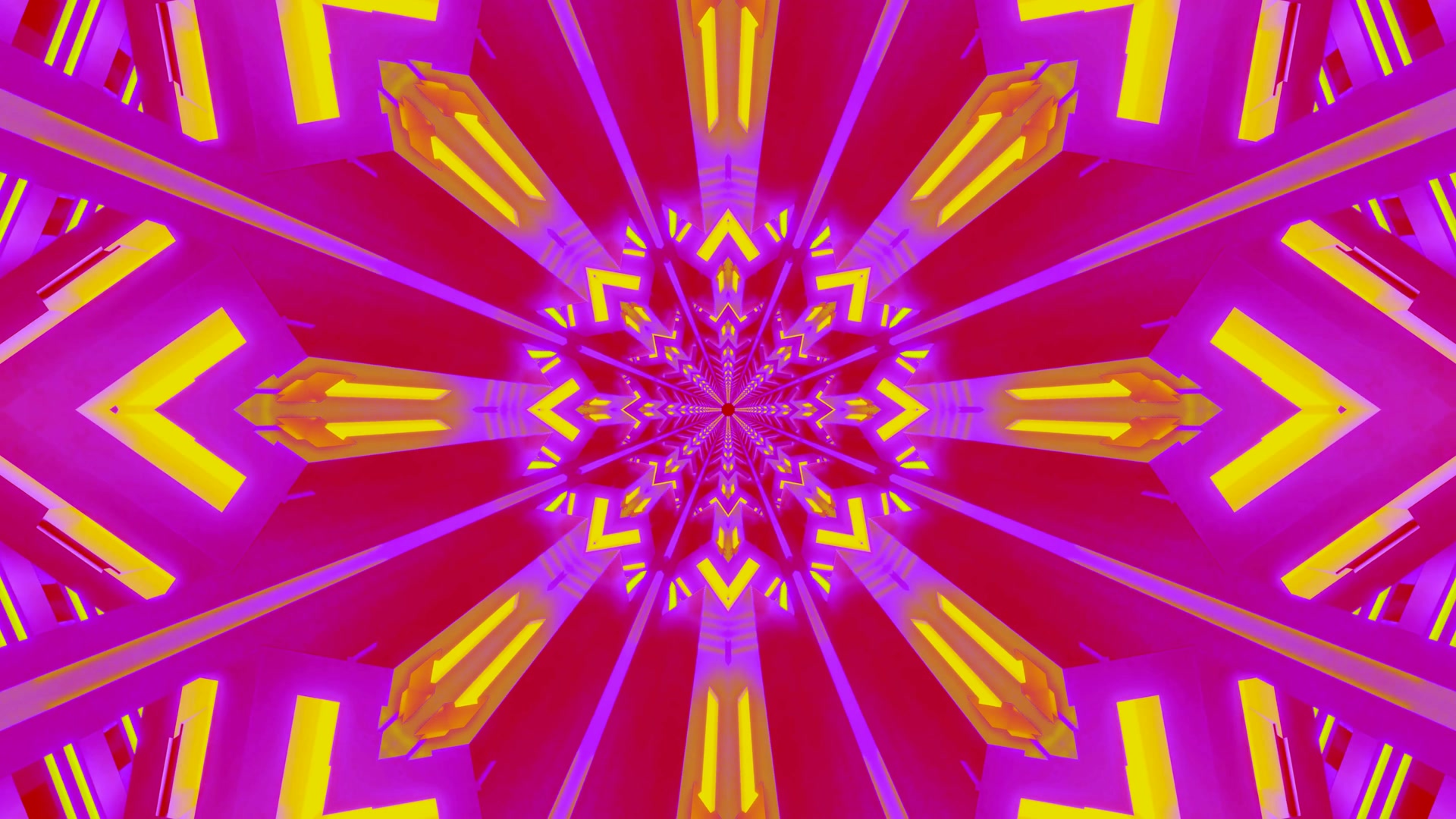 Neona Tunelis Violetais Dzeltenais Kaleidoskops Ekrānsaudzētājs 4K UHD 60fps VJLoops