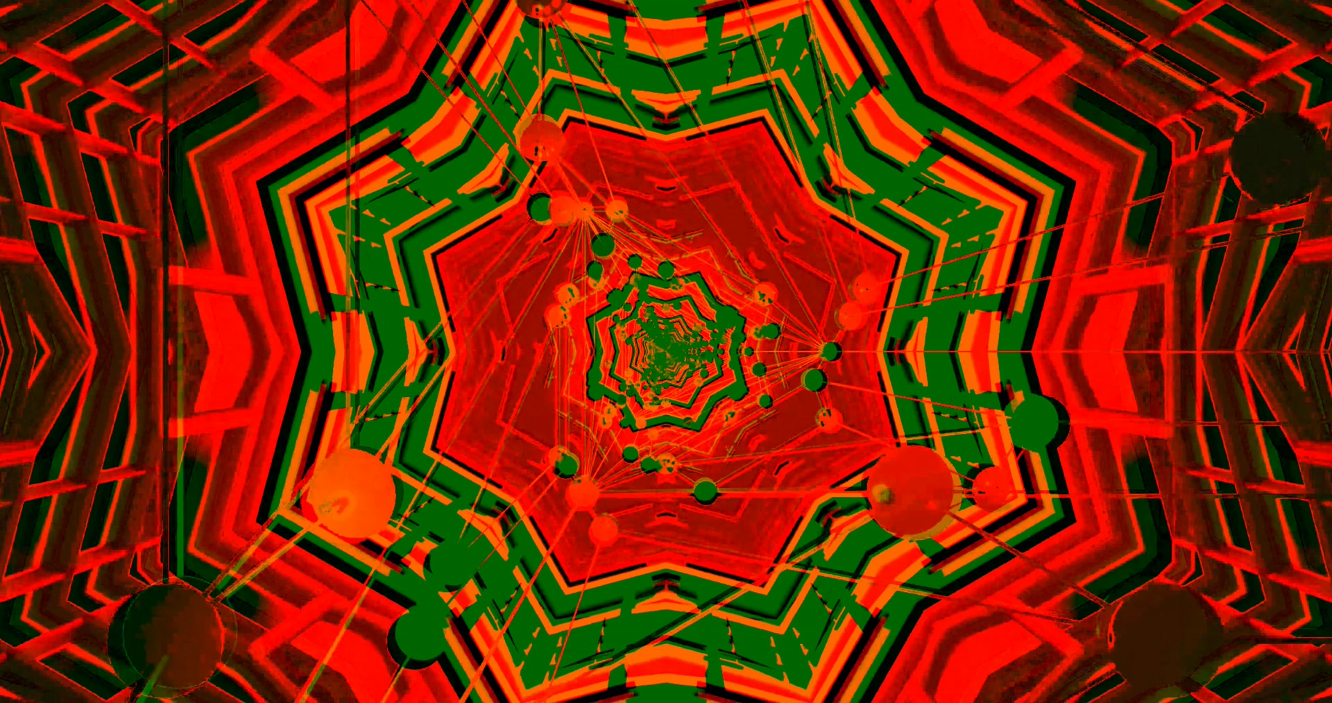 Neon Tunnel VJ Loop 4K UHD 60fps Red Green Screensaver