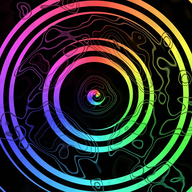 1:1 Square | 60fps Neon Tunnel Screensaver - Concentric Gradient Rings Motion Background