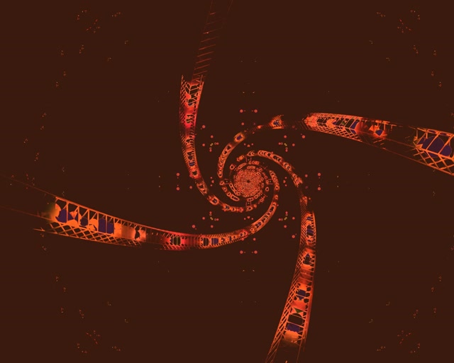 VJ Loop Neon Tunelis Sarkanā Spirāle Fraktāls 5:4 rūpnieciskais 60fps Ekrānsaudzētājs