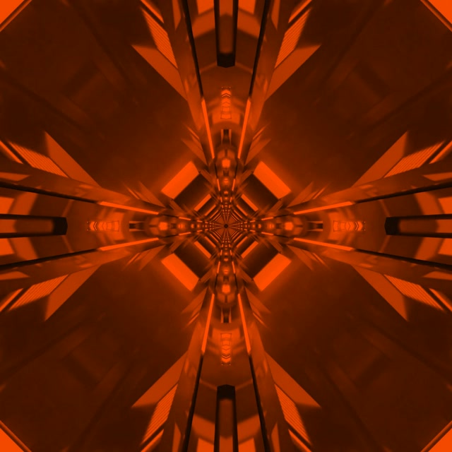 Red Neon Tunnel Kaleidoscope Vortex | 1:1 Square 60fps Screensaver