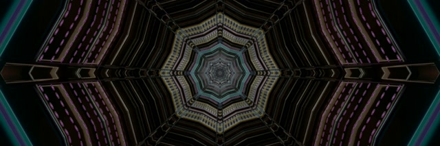 Neona Tuneļa Astoņstūris Tumšs Purple Ekrānsaudzētājs 3:1 Triple Wide 60fps VJ Loop