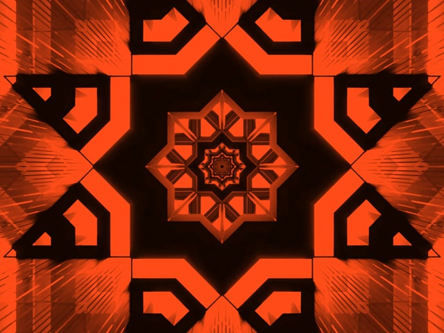 Vj loop Neona Tunelis Oranžā Ģeometriskā Zvaigzne 4:3 classic 60fps Ekrānsaudzētājs