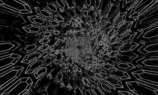 Neona Tunelis Kristāla Sešstūris Ekrānsaudzētājs 5:3 Wide 60fps VJ Loop