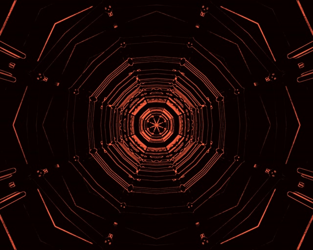 Vj loop Neon Tunnel Sarkans Astoņstūris Virpulis 5:4 Rūpniecisks 60fps Ekrānsaudzētājs