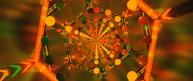 Neona Tunelis Oranžs Ekrānsaudzētājs 60fps 2.39:1 Cinemascope VJ Cilpa