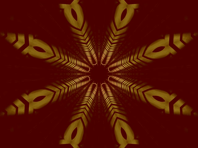 Neona tunelis Zelta Zvaigzne Kaleidoskops VJ Loop 4:3 Klasisks 60fps Ekrānsaudzētājs