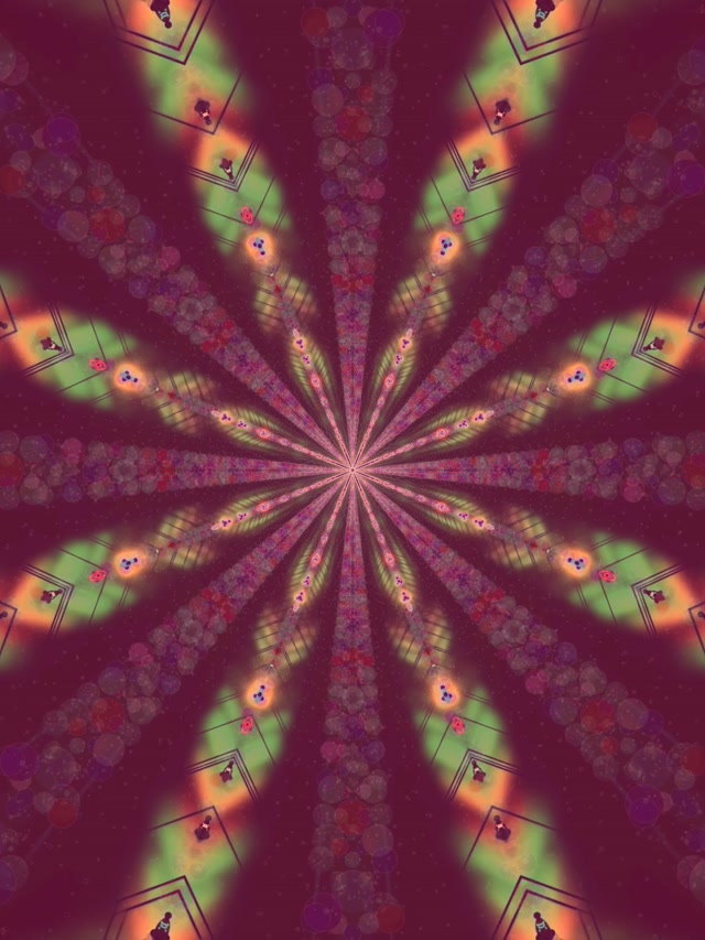Neon Tunelis Kaleidoskops Sprādziens VJ Loop 3:4 iPad Portrait 60fps Ekrānsaudzētājs