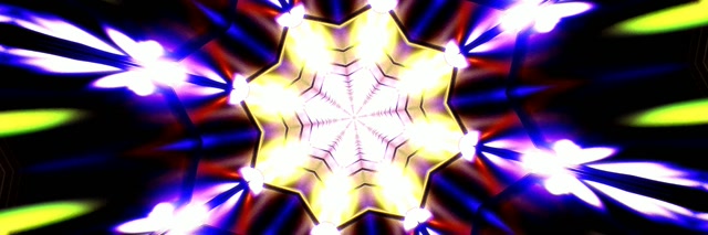 Neon Tunnel Kaleidoscope Burst | 3:1 Triple Wide 60fps VJ Loop Screensaver