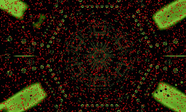 Неон Тунел Црвена Пиксел Мрежа Вртлог 5:3 Wide 60fps Screensaver Vj Loop