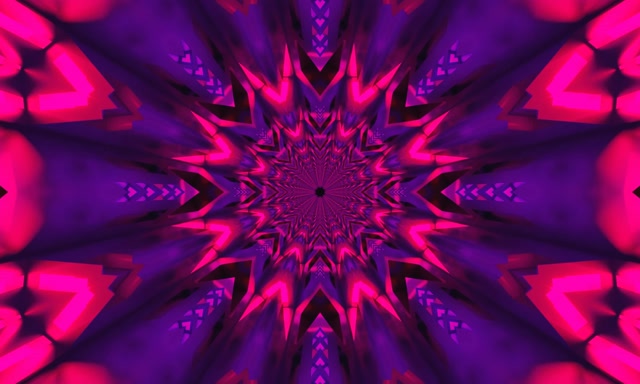 Neon Tunnel Fractal Kaleidoscope Star VJ Loop 5:3 Широк 60fps Заштедувач на екран