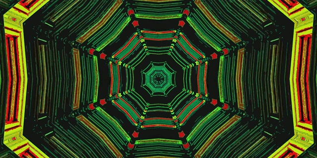 Неонски тунел зелено црвен Screensaver 2:1 Univisium 60fps Vj Loop